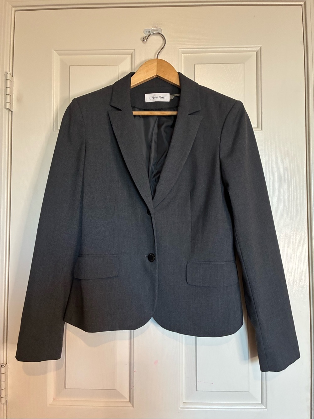 Calvin Klein Dark Gray Single-Button Women’s Blazer